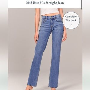 Abercrombie mid rise 90s straight jean size 27 short. Brand new w tags.